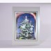 Stunning Art Foil 3D Xmas New Year's Cards "Fairies Decorating Christmas Tree" 